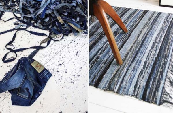 各种不能穿不想穿的牛仔变身地毯超有范儿