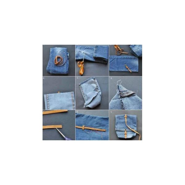 裤子不能穿了，改造成包包